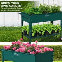 Thumbnail for Wallaroo Garden Bed Cart Raised Planter Box 108.5 x 50.5 x 80cm Galvanized Steel - Green