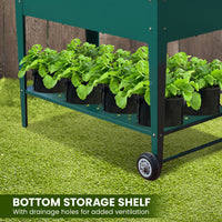 Thumbnail for Wallaroo Garden Bed Cart Raised Planter Box 108.5 x 50.5 x 80cm Galvanized Steel - Green