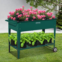 Thumbnail for Wallaroo Garden Bed Cart Raised Planter Box 108.5 x 50.5 x 80cm Galvanized Steel - Green