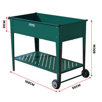 Thumbnail for Wallaroo Garden Bed Cart Raised Planter Box 108.5 x 50.5 x 80cm Galvanized Steel - Green