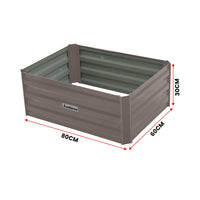 Thumbnail for Wallaroo Garden Bed 80 x 60 x 30cm Galvanized Steel - Grey