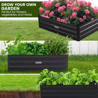 Thumbnail for Wallaroo Garden Bed 100 x 60 x 30cm Galvanized Steel - Black