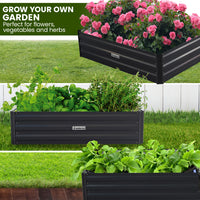 Thumbnail for Wallaroo Garden Bed 120 x 60 x 30cm Galvanized Steel - Black