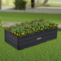 Thumbnail for Wallaroo Garden Bed 120 x 60 x 30cm Galvanized Steel - Black