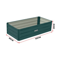 Thumbnail for Wallaroo Garden Bed 120 x 60 x 30cm Galvanized Steel - Green