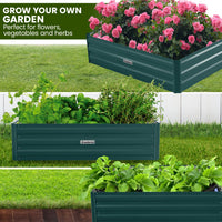 Thumbnail for Wallaroo Garden Bed 120 x 60 x 30cm Galvanized Steel - Green