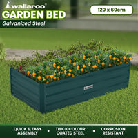 Thumbnail for Wallaroo Garden Bed 120 x 60 x 30cm Galvanized Steel - Green