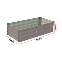 Thumbnail for Wallaroo Garden Bed 120 x 60 x 30cm Galvanized Steel - Grey