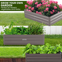 Thumbnail for Wallaroo Garden Bed 120 x 60 x 30cm Galvanized Steel - Grey