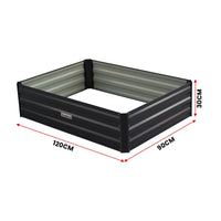 Thumbnail for Wallaroo Garden Bed 120 x 90 x 30cm Galvanized Steel - Black