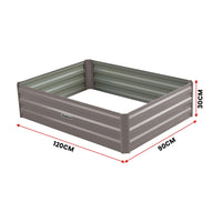 Thumbnail for Wallaroo Garden Bed 120 x 90 x 30cm Galvanized Steel - Grey