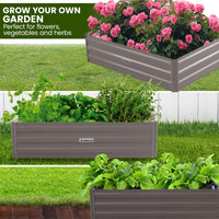 Thumbnail for Wallaroo Garden Bed 120 x 90 x 30cm Galvanized Steel - Grey