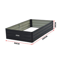 Thumbnail for Wallaroo 150 x 90 x 30cm Galvanized Steel Garden Bed - Black