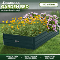 Thumbnail for Wallaroo Garden Bed 150 x 90 x 30cm Galvanized Steel - Green