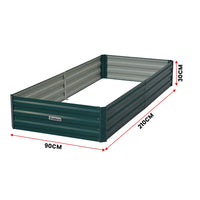 Thumbnail for Wallaroo Garden Bed 210 x 90 x 30cm Galvanized Steel - Green