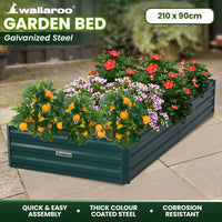 Thumbnail for Wallaroo Garden Bed 210 x 90 x 30cm Galvanized Steel - Green