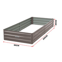 Thumbnail for Wallaroo Garden Bed 210 x 90 x 30cm Galvanized Steel - Grey