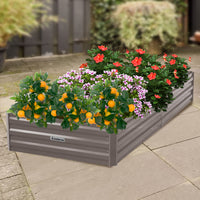 Thumbnail for Wallaroo Garden Bed 210 x 90 x 30cm Galvanized Steel - Grey