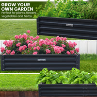 Thumbnail for Wallaroo Garden Bed 240 x 120 x 30cm Galvanized Steel - Black