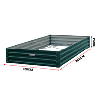 Thumbnail for Wallaroo Garden Bed 240 x 120 x 30cm Galvanized Steel - Green