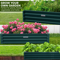 Thumbnail for Wallaroo Garden Bed 240 x 120 x 30cm Galvanized Steel - Green