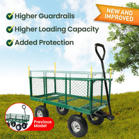 Thumbnail for Wallaroo Steel Mesh Garden Trolley Cart - Green