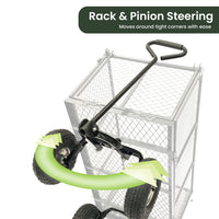 Thumbnail for Wallaroo Steel Mesh Garden Trolley Cart - Green