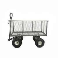 Thumbnail for Wallaroo Steel Mesh Garden Trolley Cart - Hammer Grey