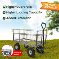 Thumbnail for Wallaroo Steel Mesh Garden Trolley Cart - Hammer Grey