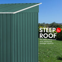 Thumbnail for Wallaroo 4ft x 8ft Garden Shed Flat Roof Outdoor Storage - Green