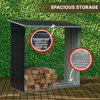 Thumbnail for Wallaroo Wood Storage Shed Galvanized Steel - Black