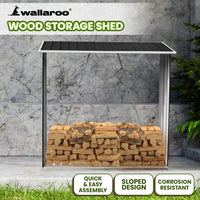 Thumbnail for Wallaroo Wood Storage Shed Galvanized Steel - Black