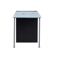 Thumbnail for Wallaroo 4x8ft Zinc Steel Garden Shed with Open Storage - Black