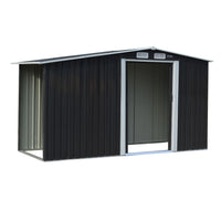 Thumbnail for Wallaroo Garden Shed with Semi-Close Storage 4*8FT - Black