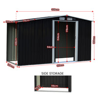 Thumbnail for Wallaroo Garden Shed with Semi-Close Storage 4*8FT - Black