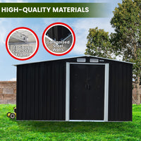 Thumbnail for Wallaroo Garden Shed with Semi-Close Storage 4*8FT - Black