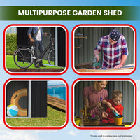 Thumbnail for Wallaroo Garden Shed with Semi-Close Storage 4*8FT - Black