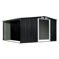 Thumbnail for Wallaroo Garden Shed with Semi-Closed Storage 8*8FT - Black