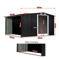 Thumbnail for Wallaroo Garden Shed with Semi-Closed Storage 8*8FT - Black