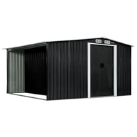 Thumbnail for Wallaroo Garden Shed with Semi-Closed Storage 8*8FT - Black