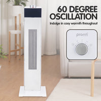 Thumbnail for Pronti Electric Tower Heater PTC Ceramic 2000W White