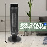 Thumbnail for Pronti Electric Tower Heater 2000W Remote Portable - Black