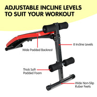 Thumbnail for Powertrain Inclined Sit up bench with Resistance bands