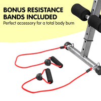 Thumbnail for Powertrain Inclined Sit up bench with Resistance bands