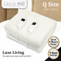 Thumbnail for Laura Hill Electronic Fleecy Electric Blanket Heated Fitted Queen Size Bed Safety 9 Levels