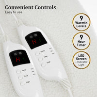 Thumbnail for Laura Hill Electronic Fleecy Electric Blanket Heated Fitted Queen Size Bed Safety 9 Levels