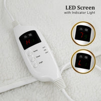 Thumbnail for Laura Hill Electronic Fleecy Electric Blanket Heated Fitted Queen Size Bed Safety 9 Levels