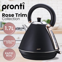 Thumbnail for Pronti 1.7L Rose Trim Collection Kettle - Black