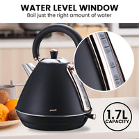 Thumbnail for Pronti 1.7L Rose Trim Collection Kettle - Black