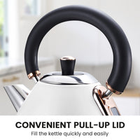 Thumbnail for Pronti 1.7l Rose Trim Collection Kettle - White